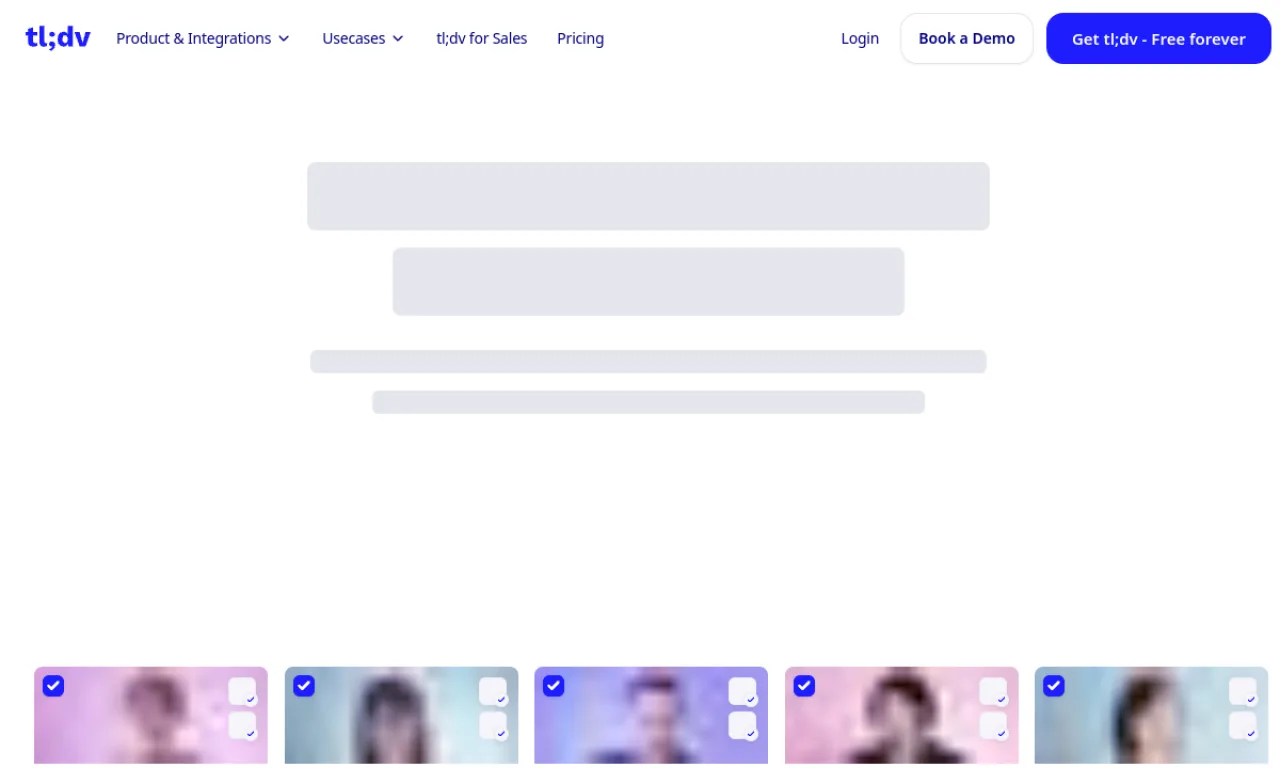 Screenshot of tl;dv website