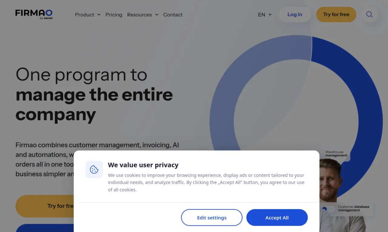 Screenshot of Firmao website