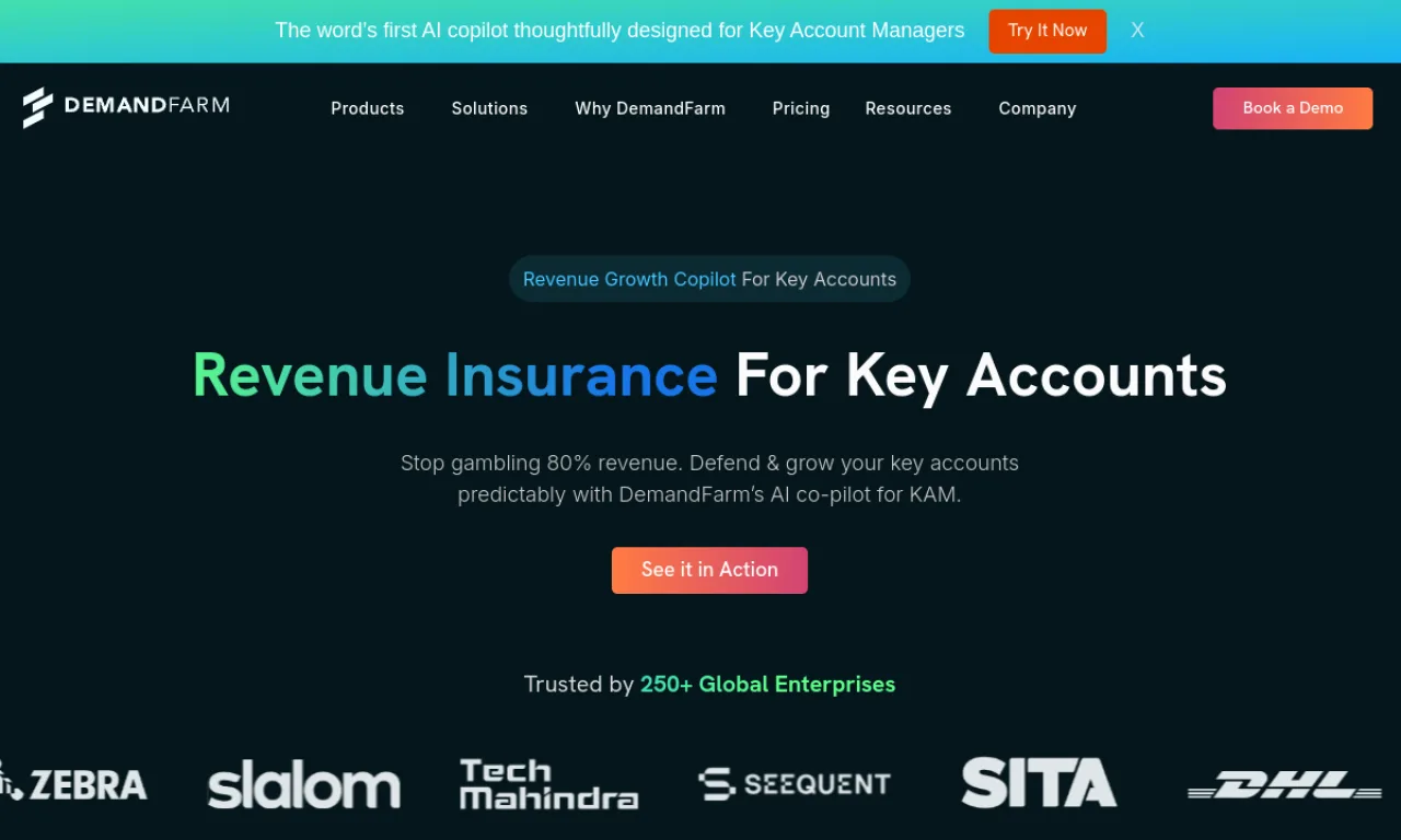 Screenshot of DemandFarm website