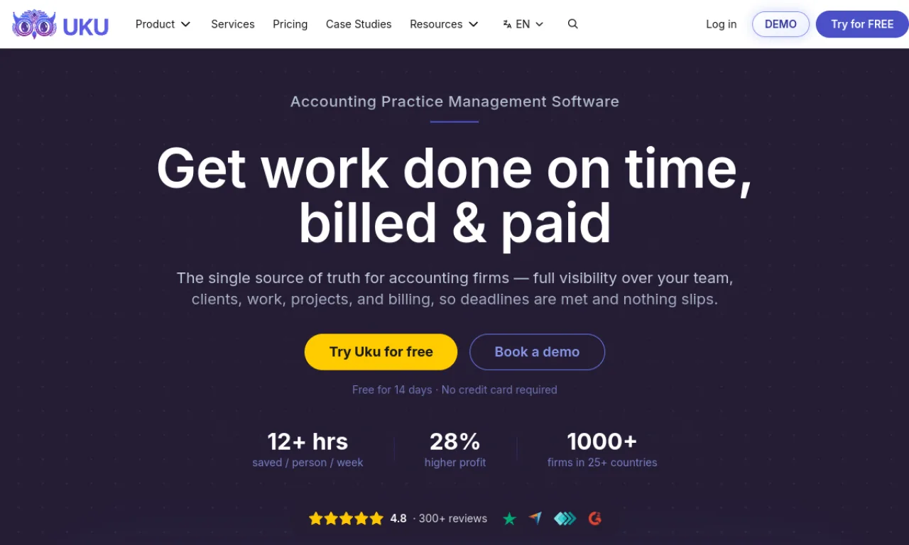 Screenshot of Uku website