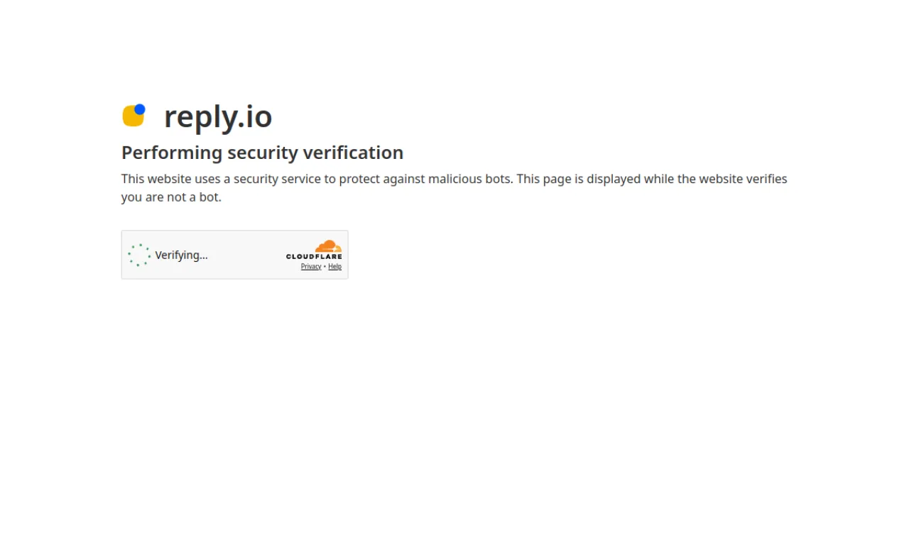 Screenshot of Reply.io website
