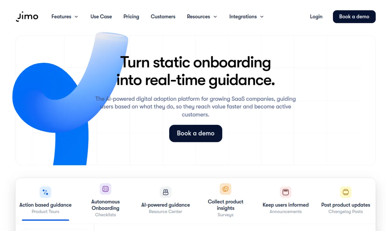 Screenshot of Jimo website
