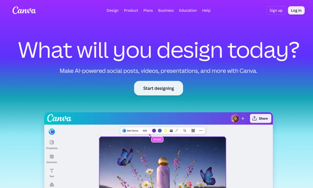 Screenshot of Canva Magic Studio website