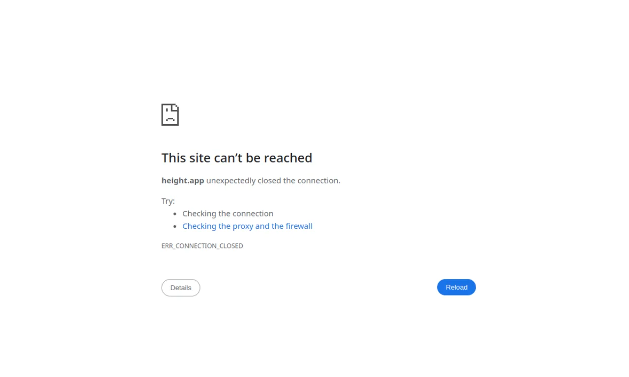 Screenshot of Height website