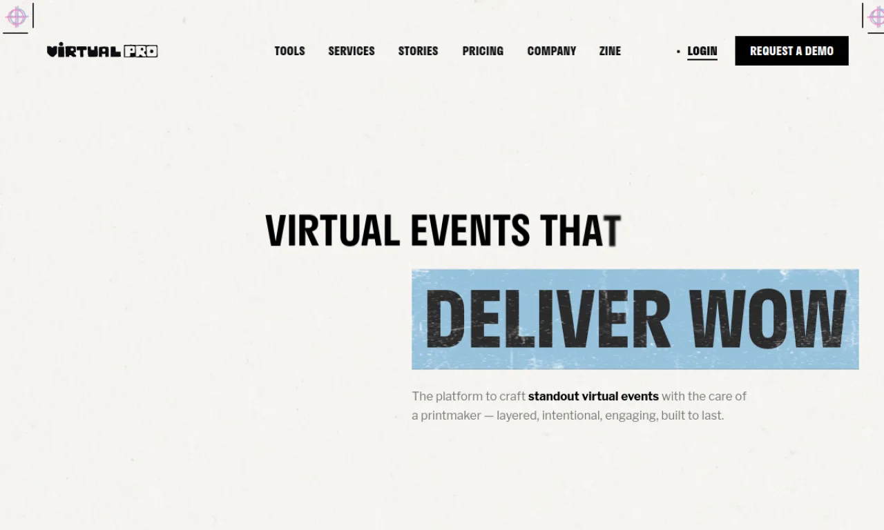 Screenshot of Hubilo website