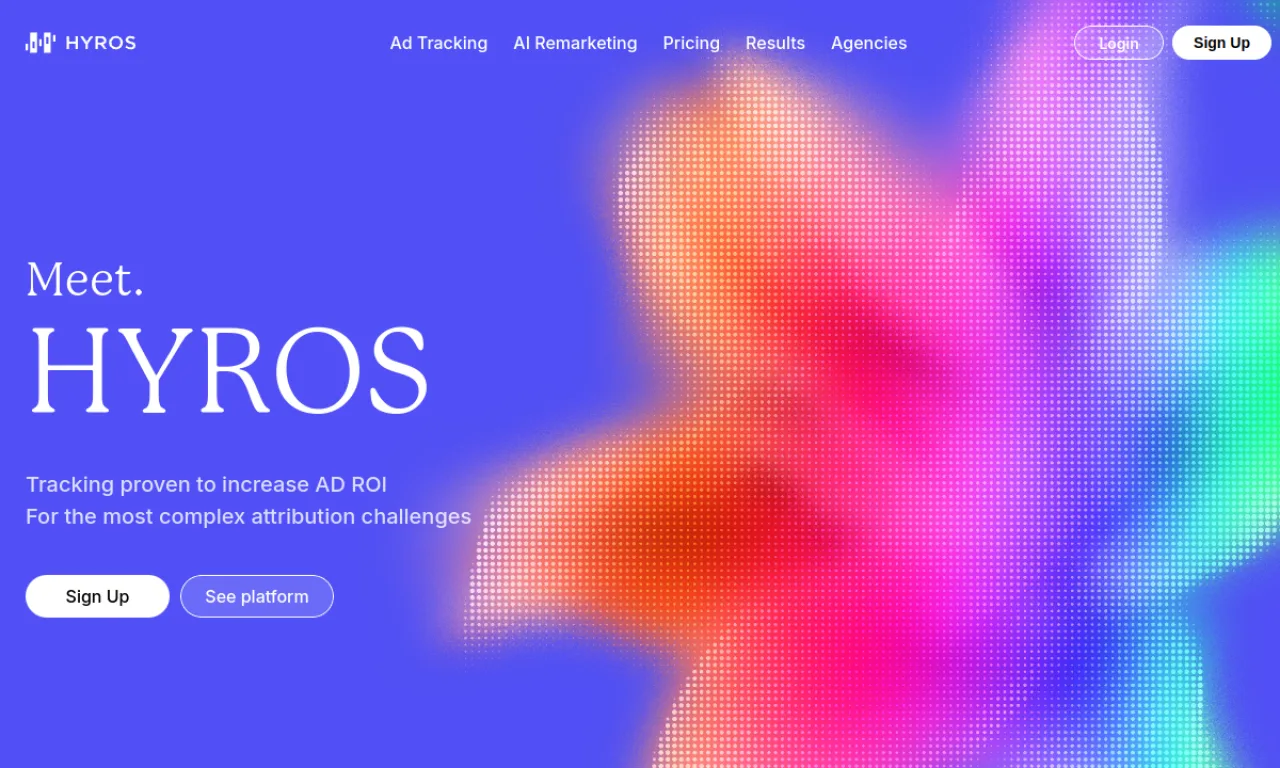Screenshot of Hyros website