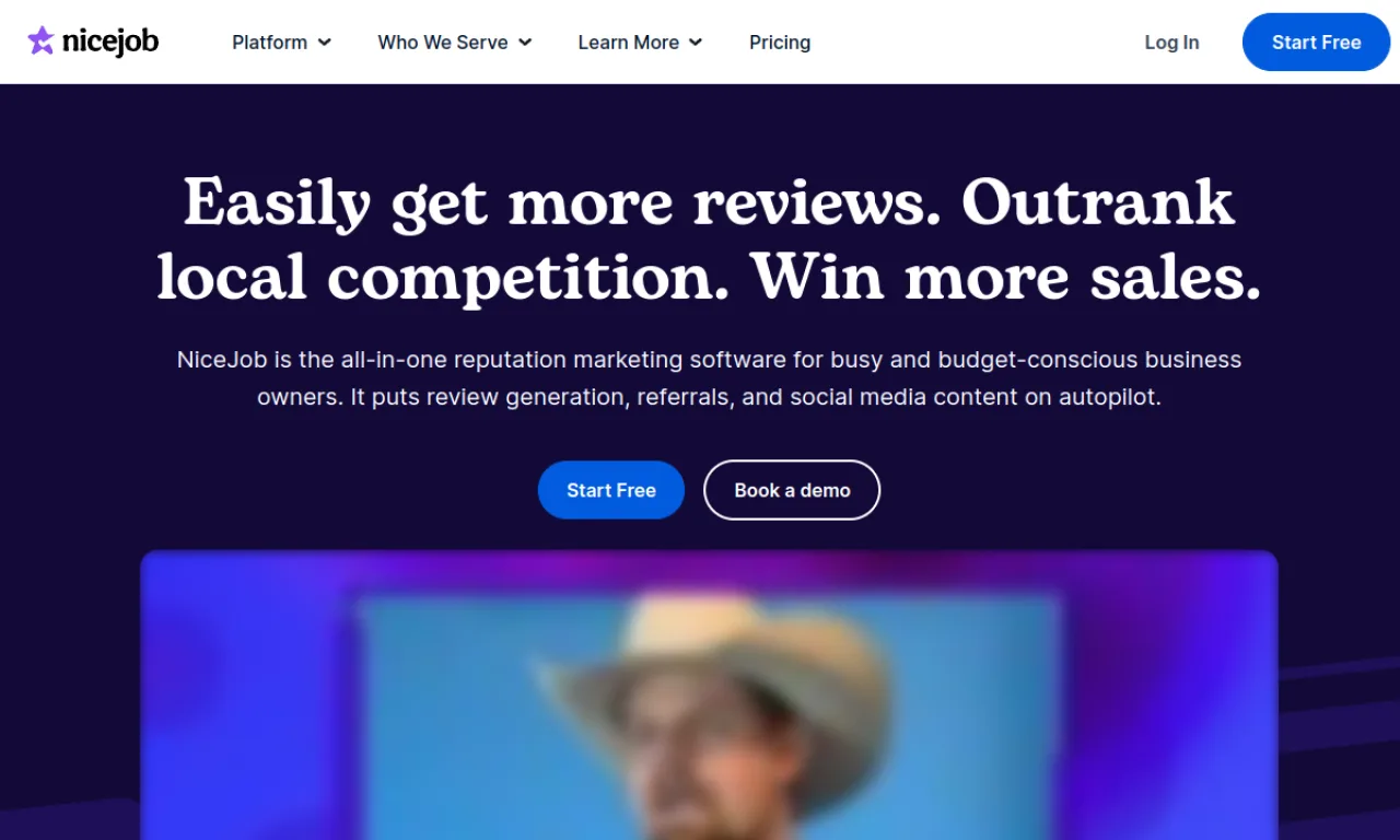 Screenshot of NiceJob website