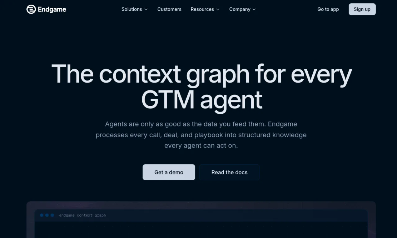 Screenshot of Endgame website