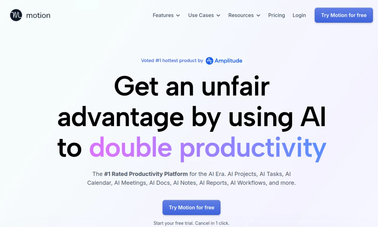 Screenshot of Motion website