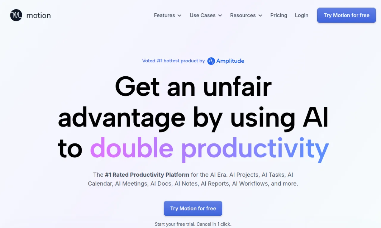 Screenshot of Motion website