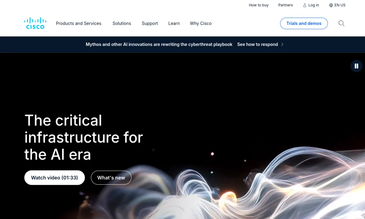 Screenshot of Webex website