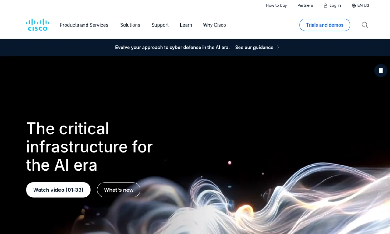 Screenshot of Webex website