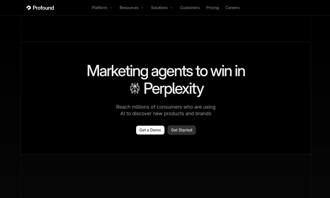 Screenshot of Profound website