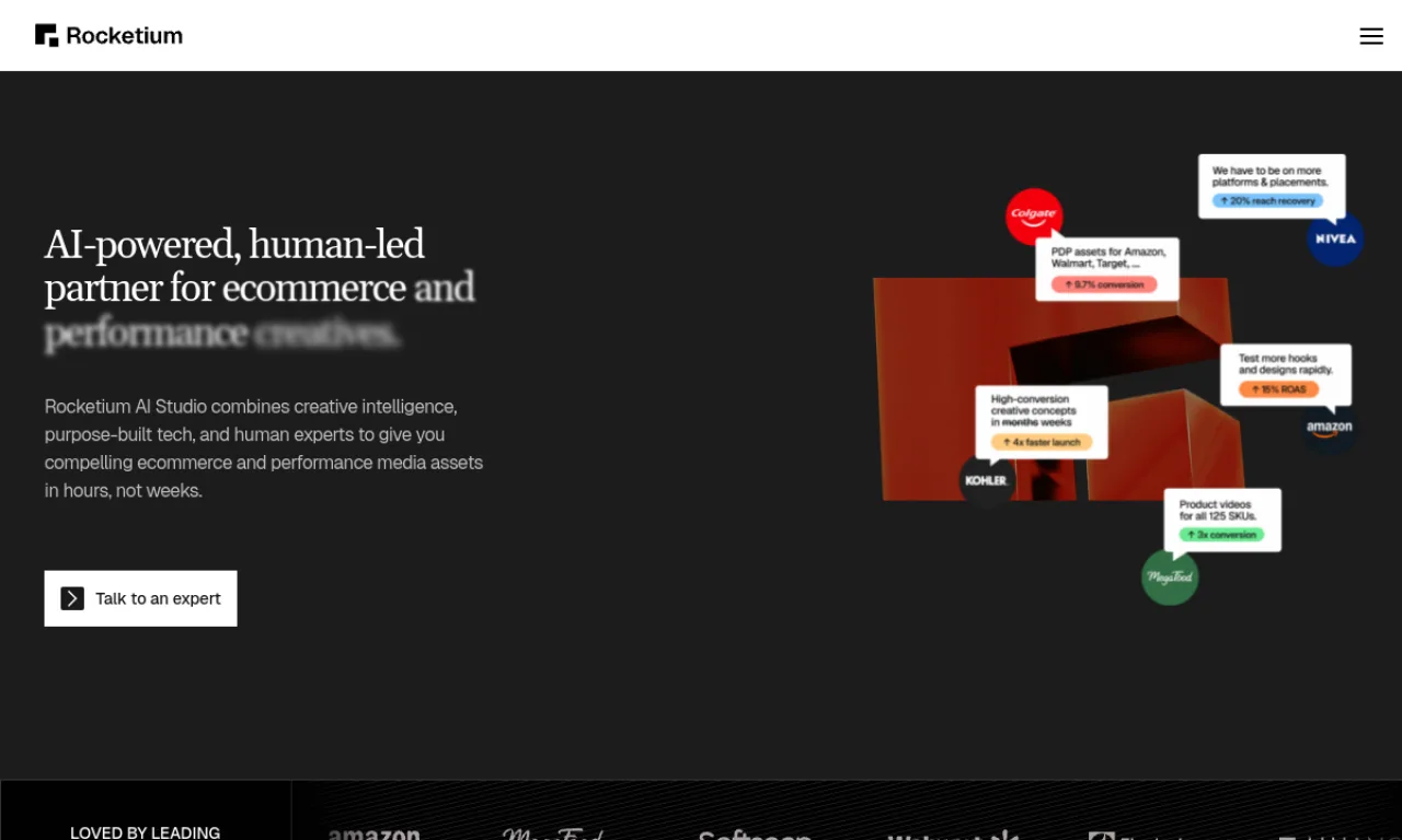 Screenshot of Rocketium website