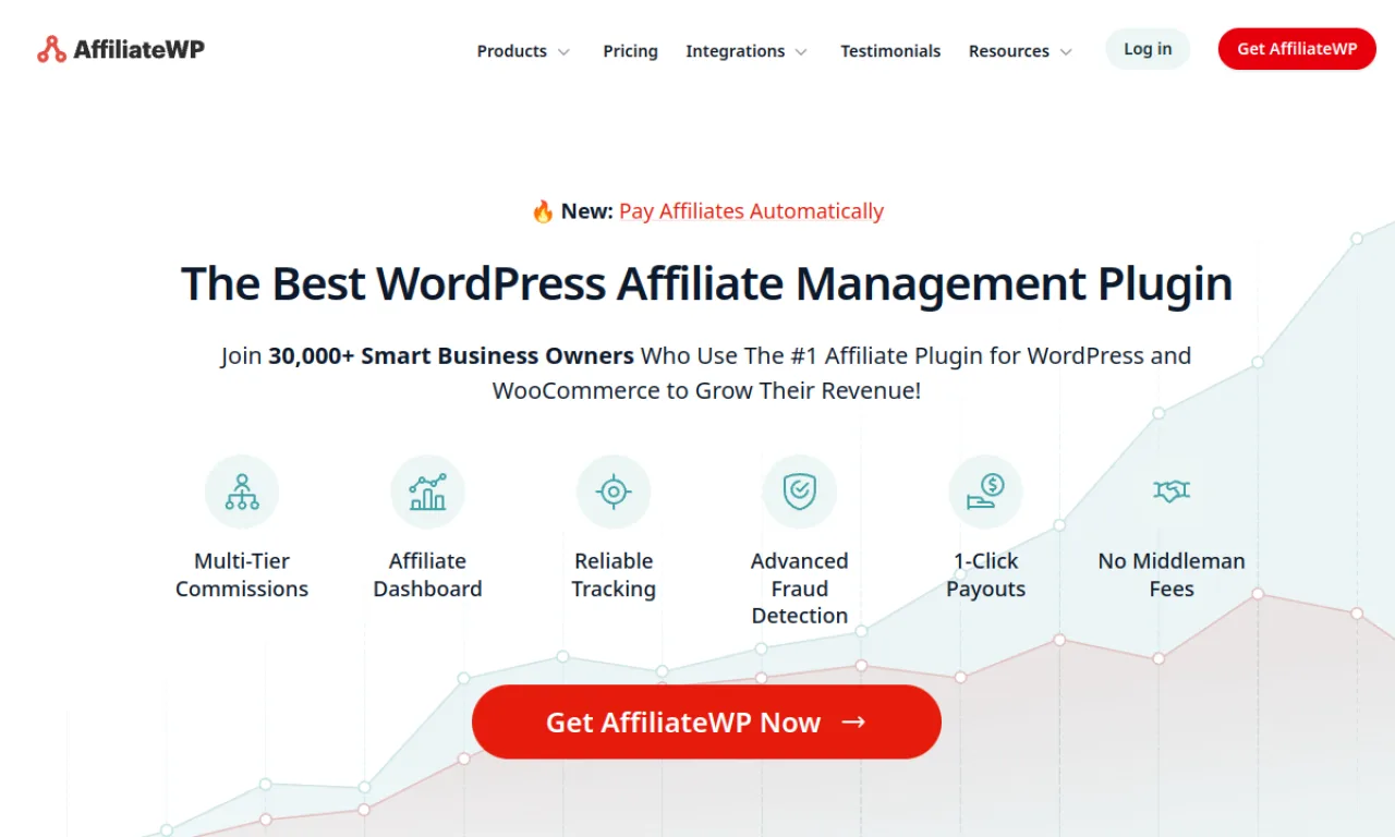 Screenshot of AffiliateWP website