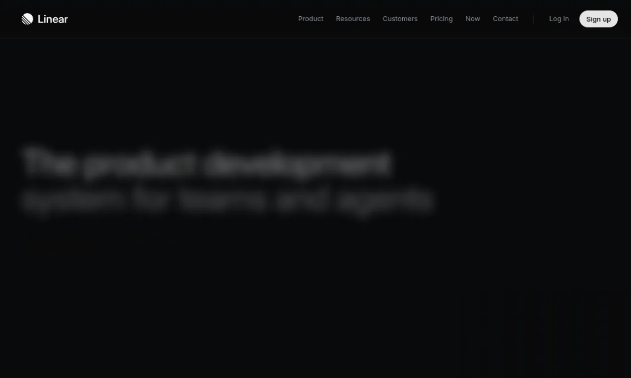 Screenshot of Linear website