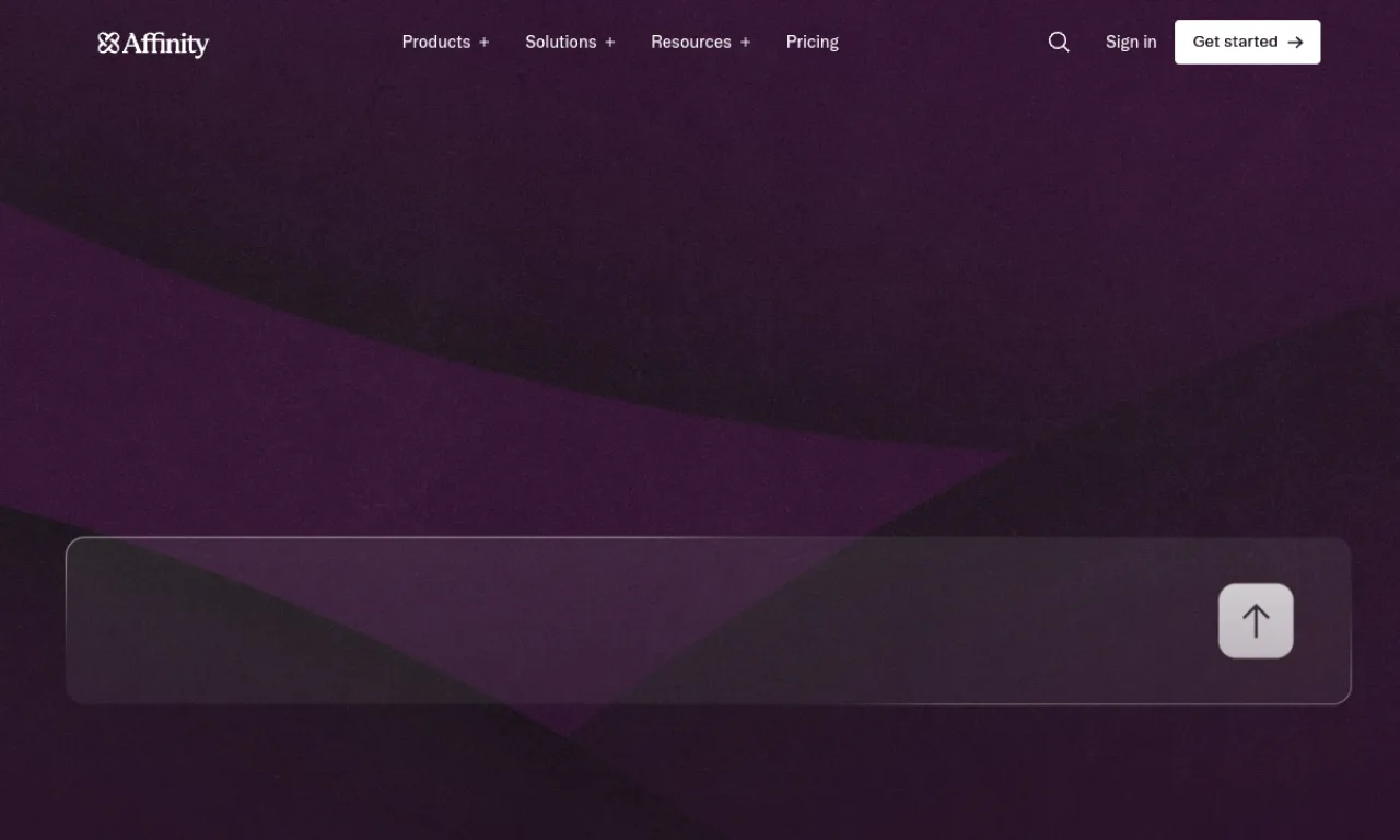 Screenshot of Affinity website