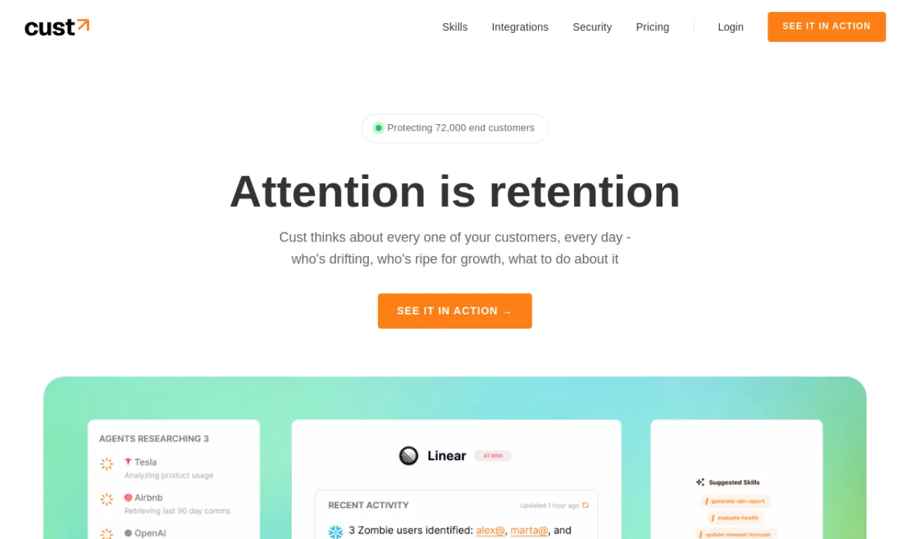 Screenshot of Cust.co / Cust website