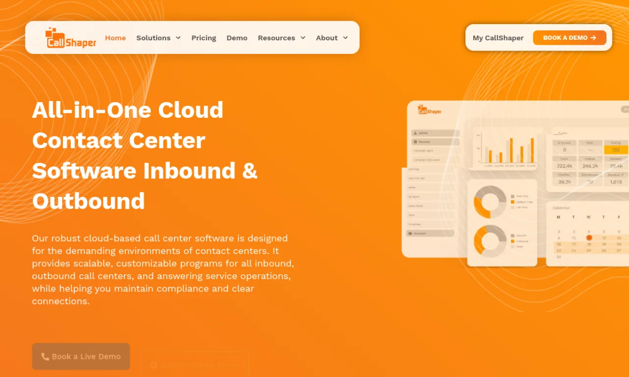 Screenshot of Dialfire / CallShaper website