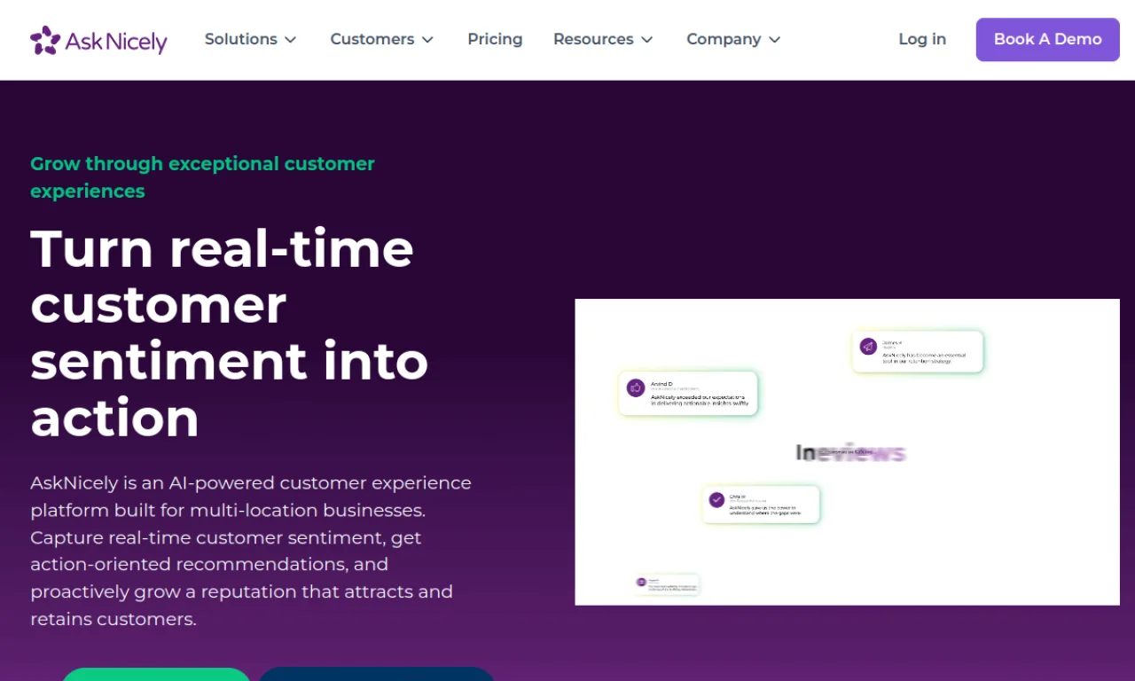 Screenshot of AskNicely website
