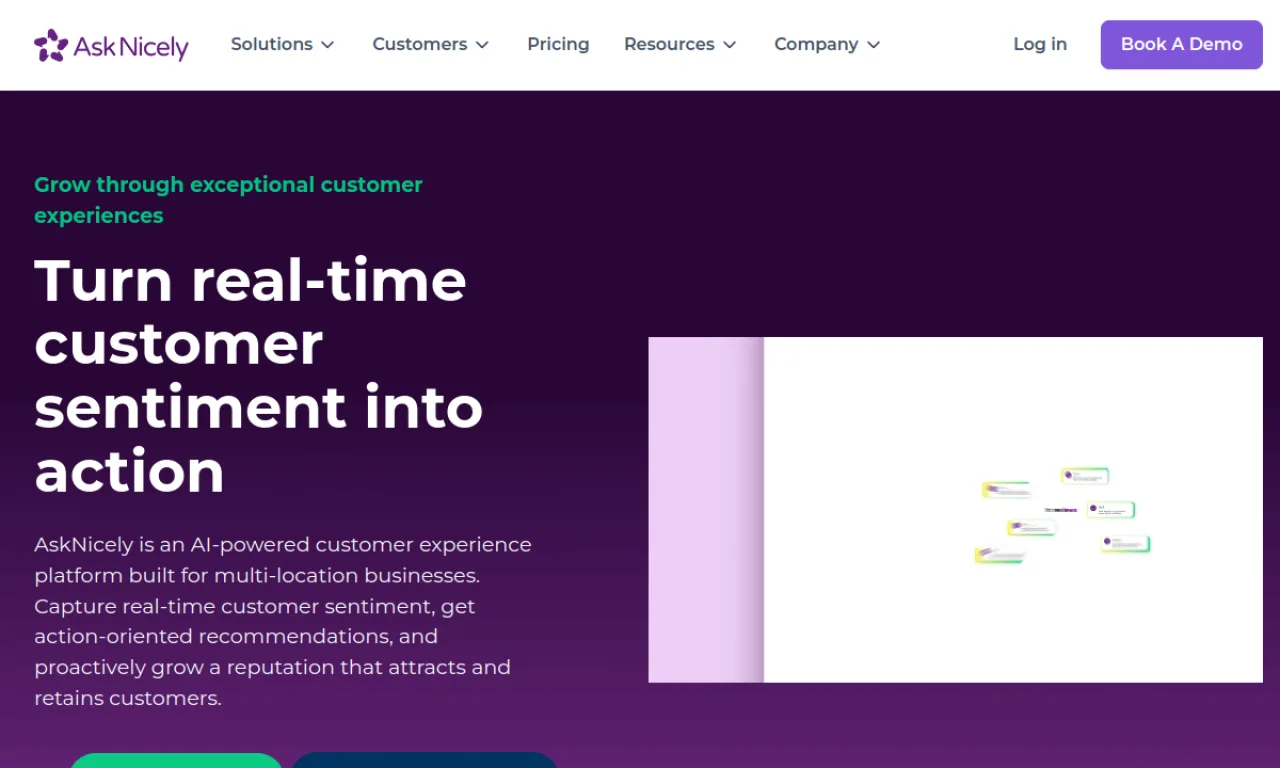 Screenshot of AskNicely website