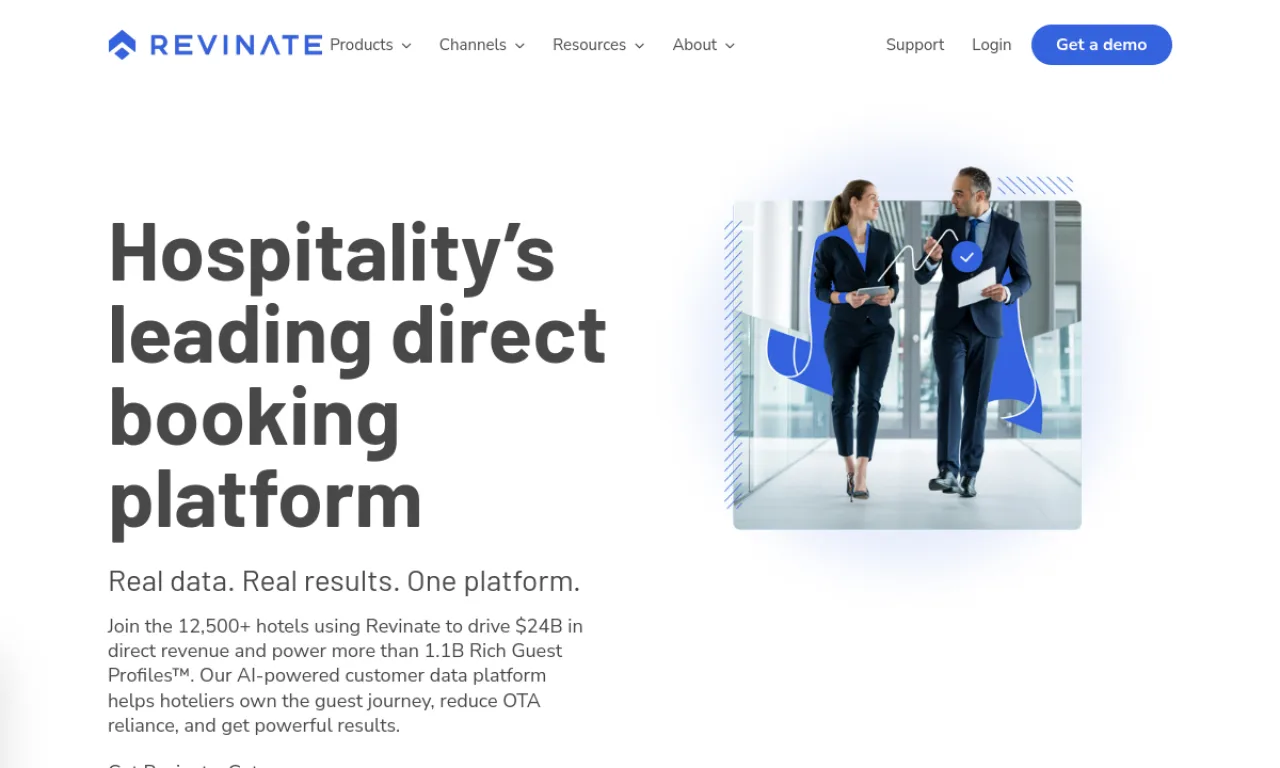 Screenshot of Revinate website