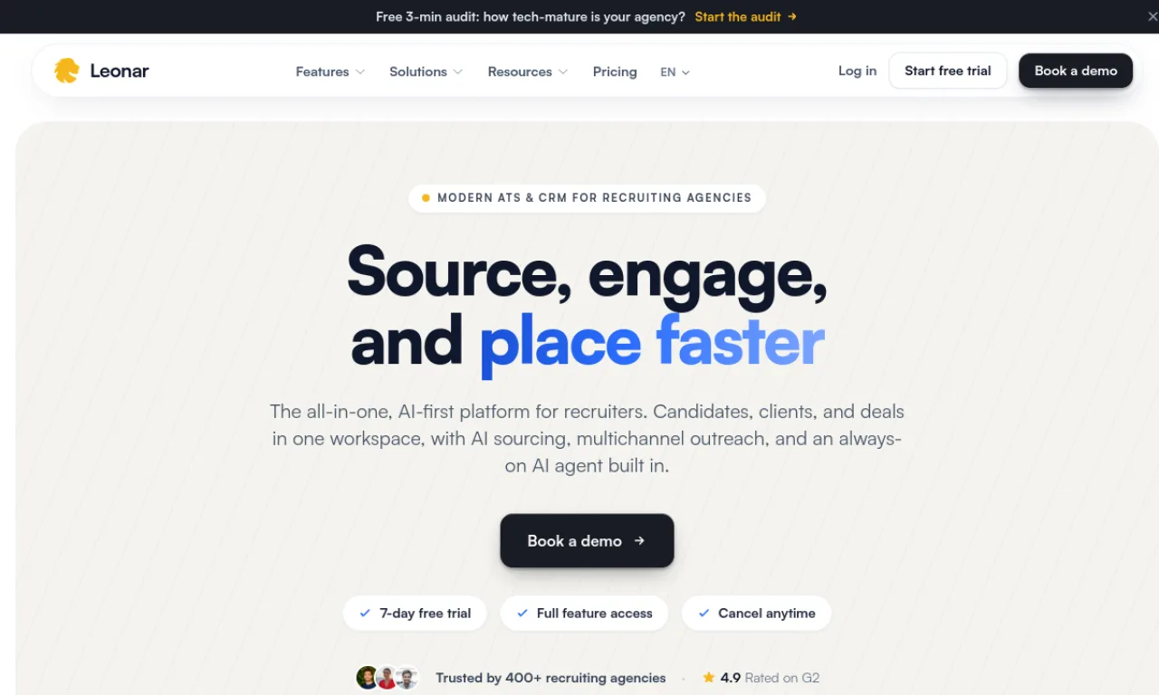 Screenshot of Leonar website