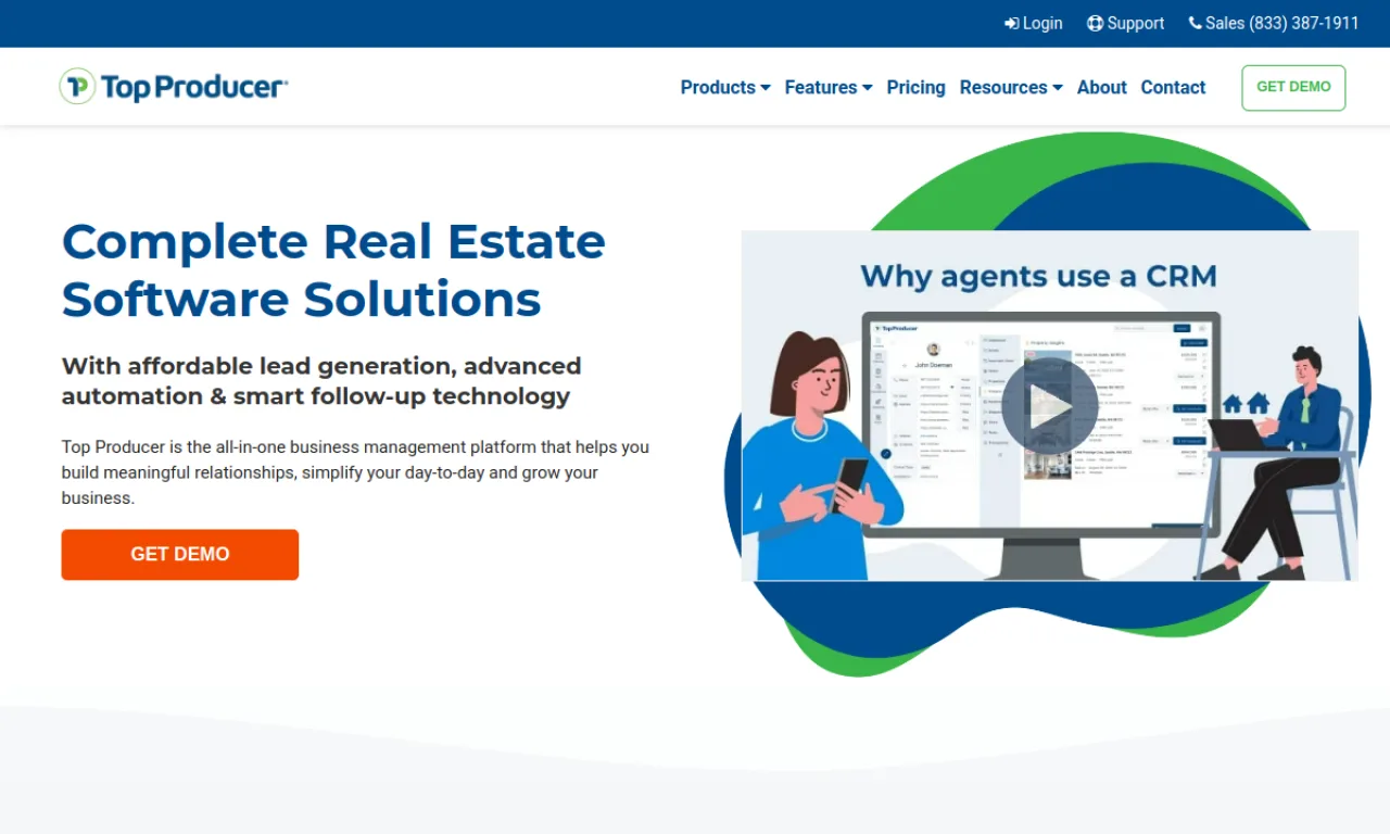 Screenshot of Top Producer website