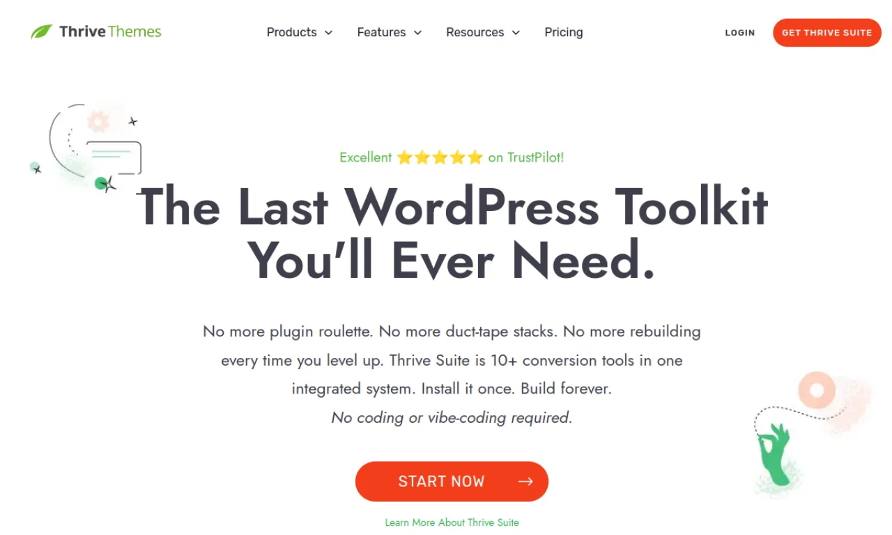 Screenshot of Thrive Leads website