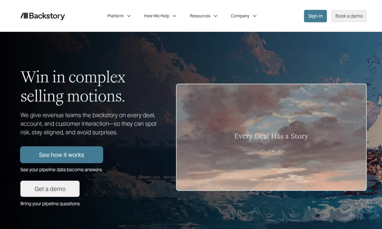Screenshot of Backstory website