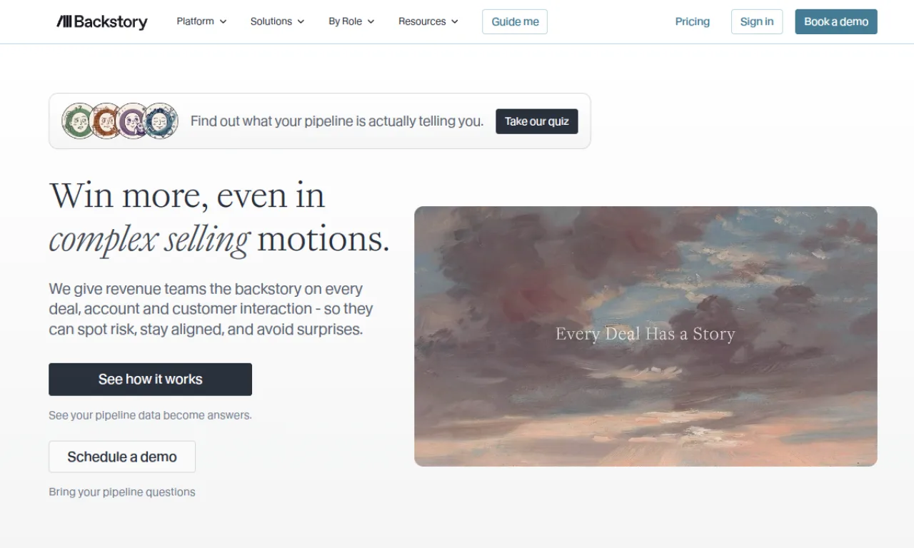 Screenshot of Backstory website