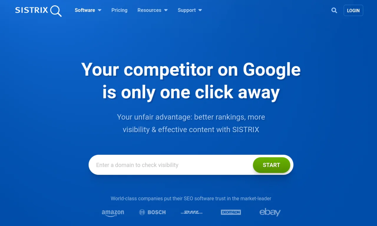 Screenshot of SISTRIX Optimizer website