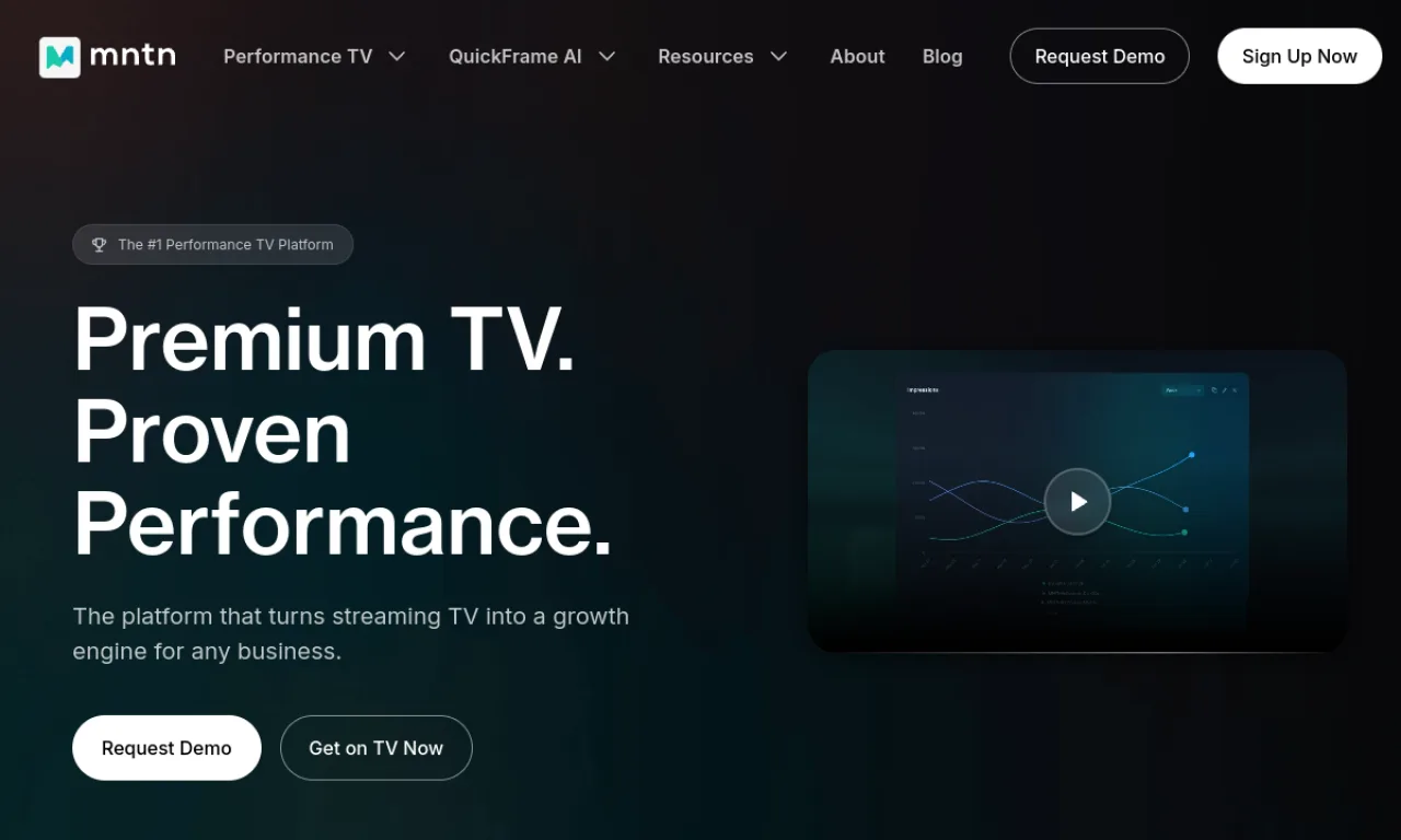Screenshot of Mountain (MNTN) website