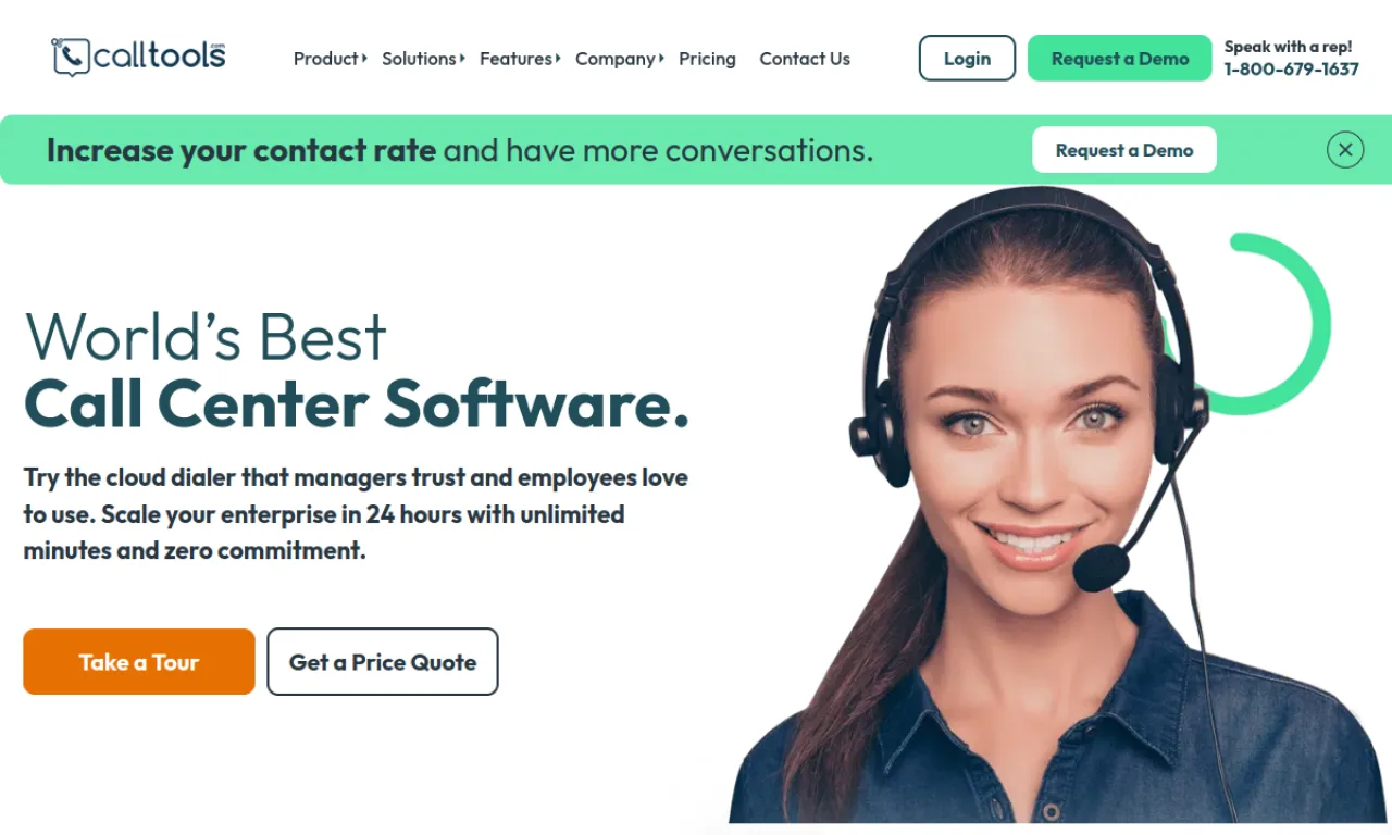 Screenshot of CallTools website
