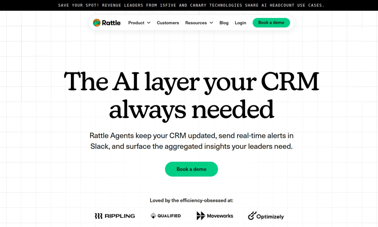 Screenshot of Rattle website