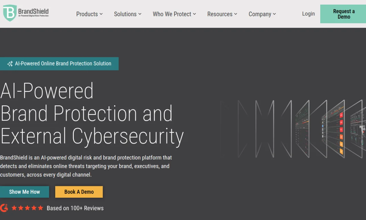 Screenshot of BrandShield website