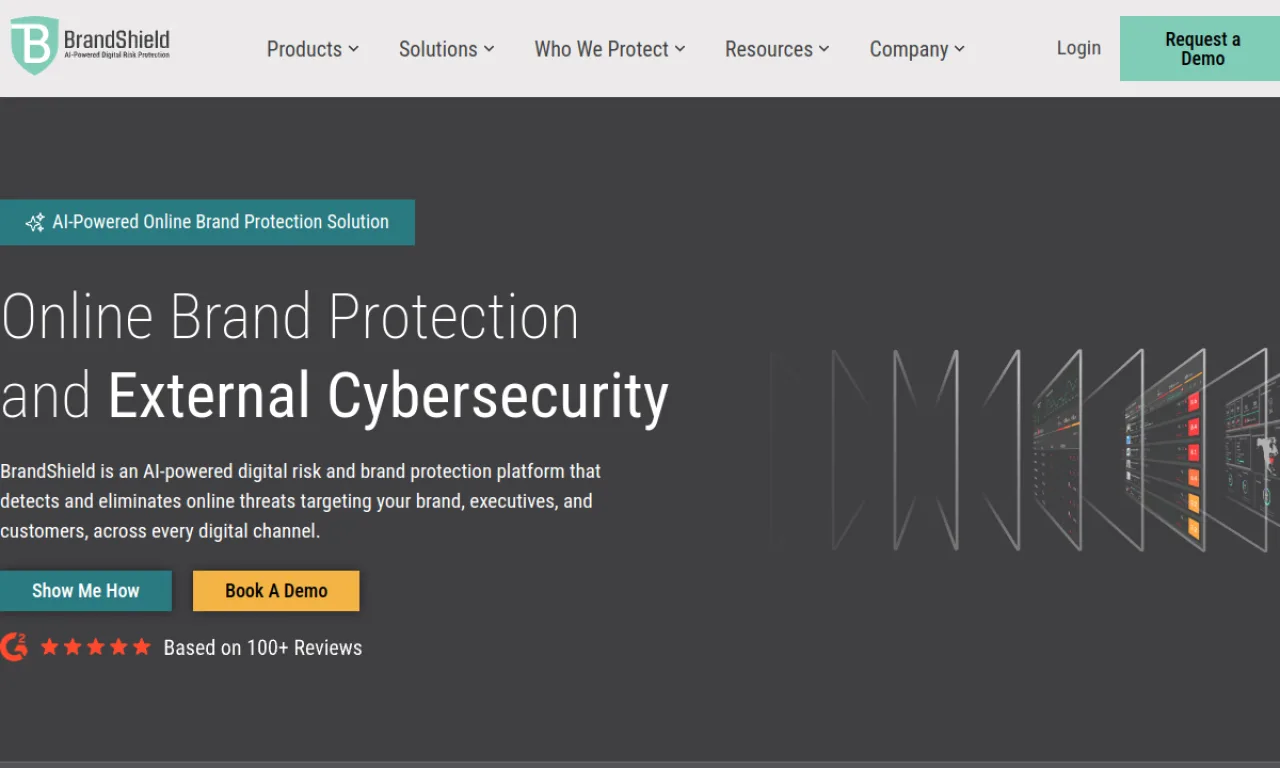 Screenshot of BrandShield website