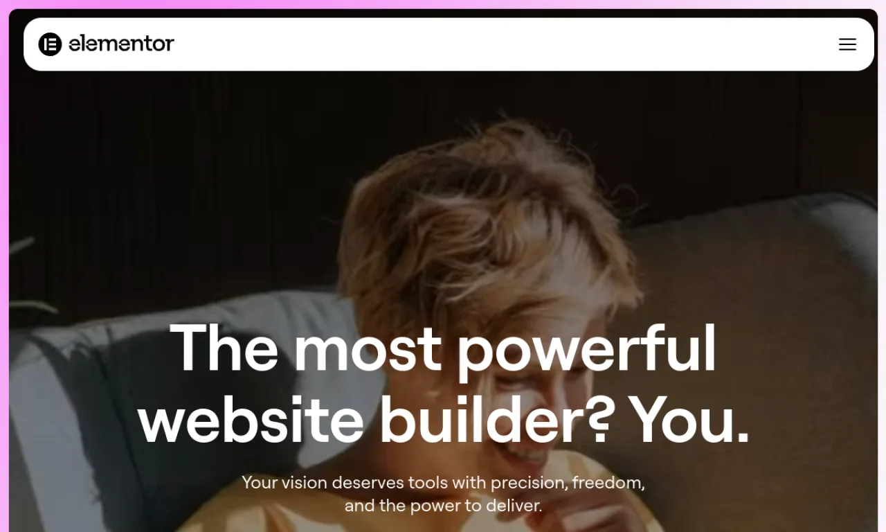 Screenshot of Elementor website