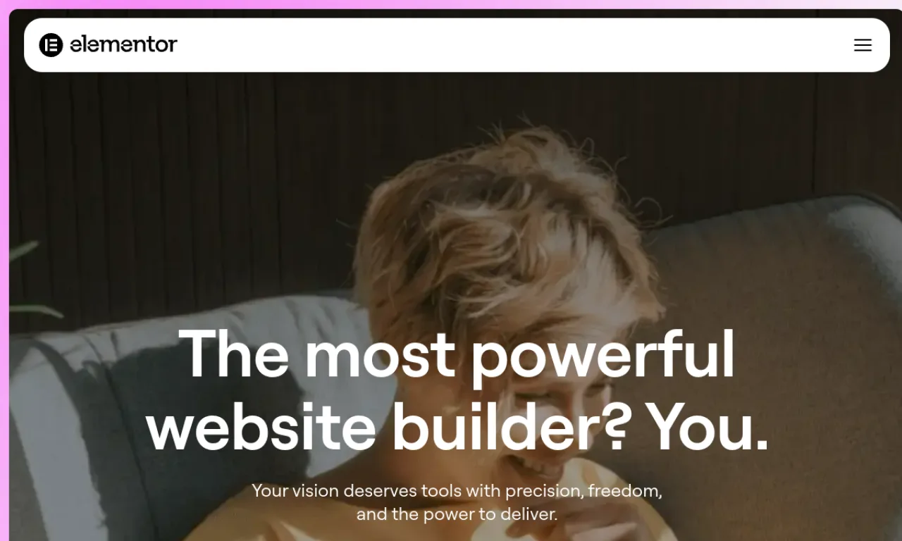 Screenshot of Elementor website