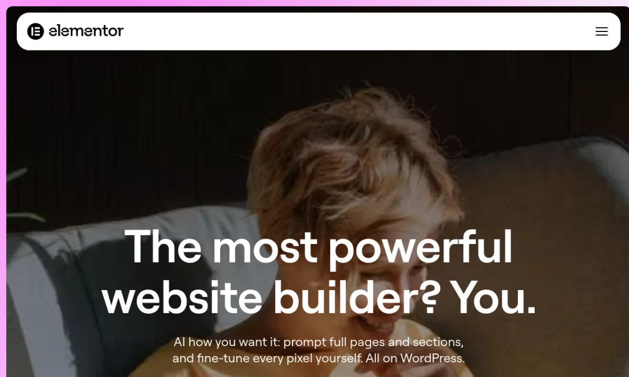 Screenshot of Elementor website