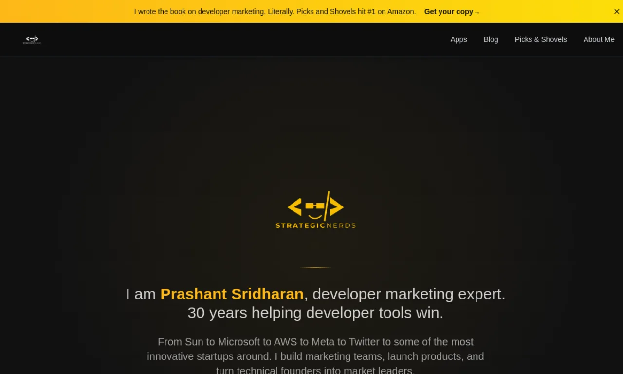 Screenshot of Strategic Nerds website