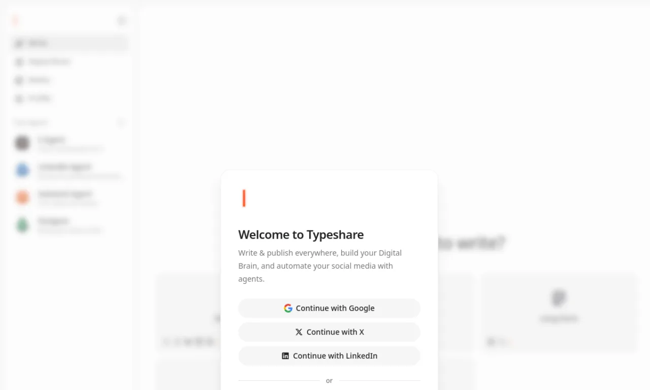 Screenshot of Typeshare website
