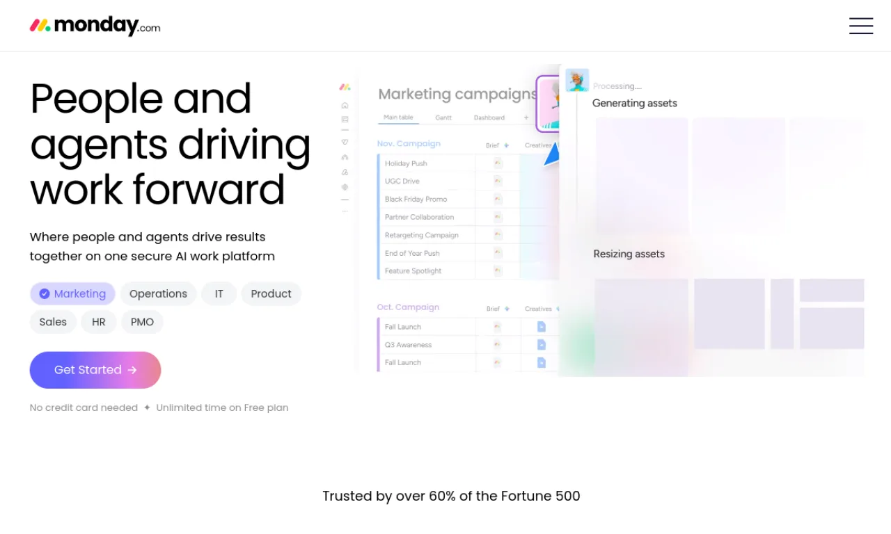Screenshot of Monday.com website