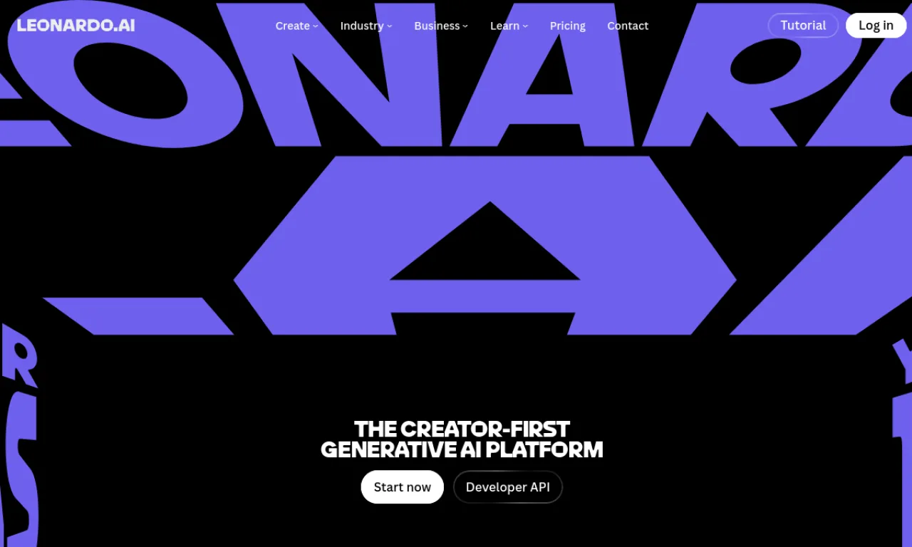 Screenshot of Leonardo.ai website