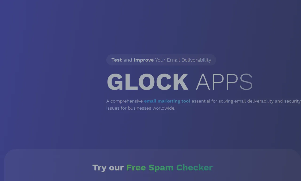 Screenshot of GlockApps website