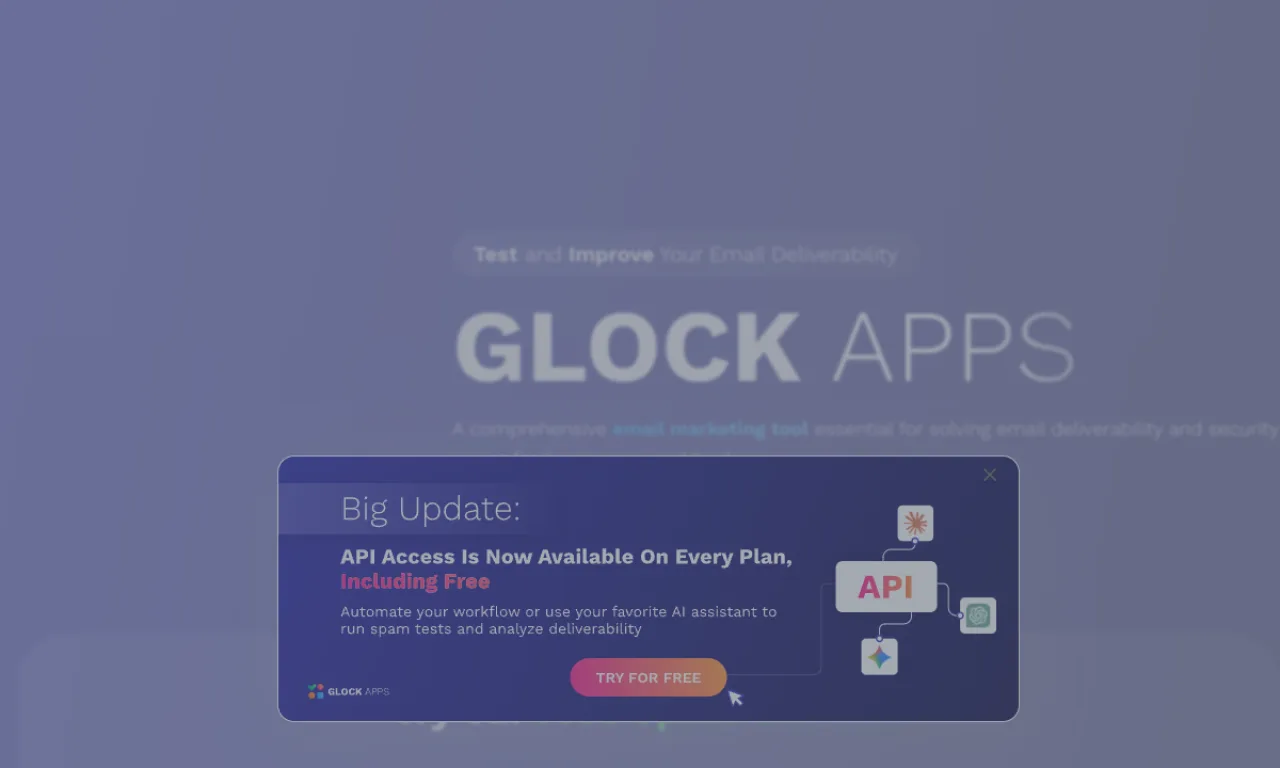 Screenshot of GlockApps website