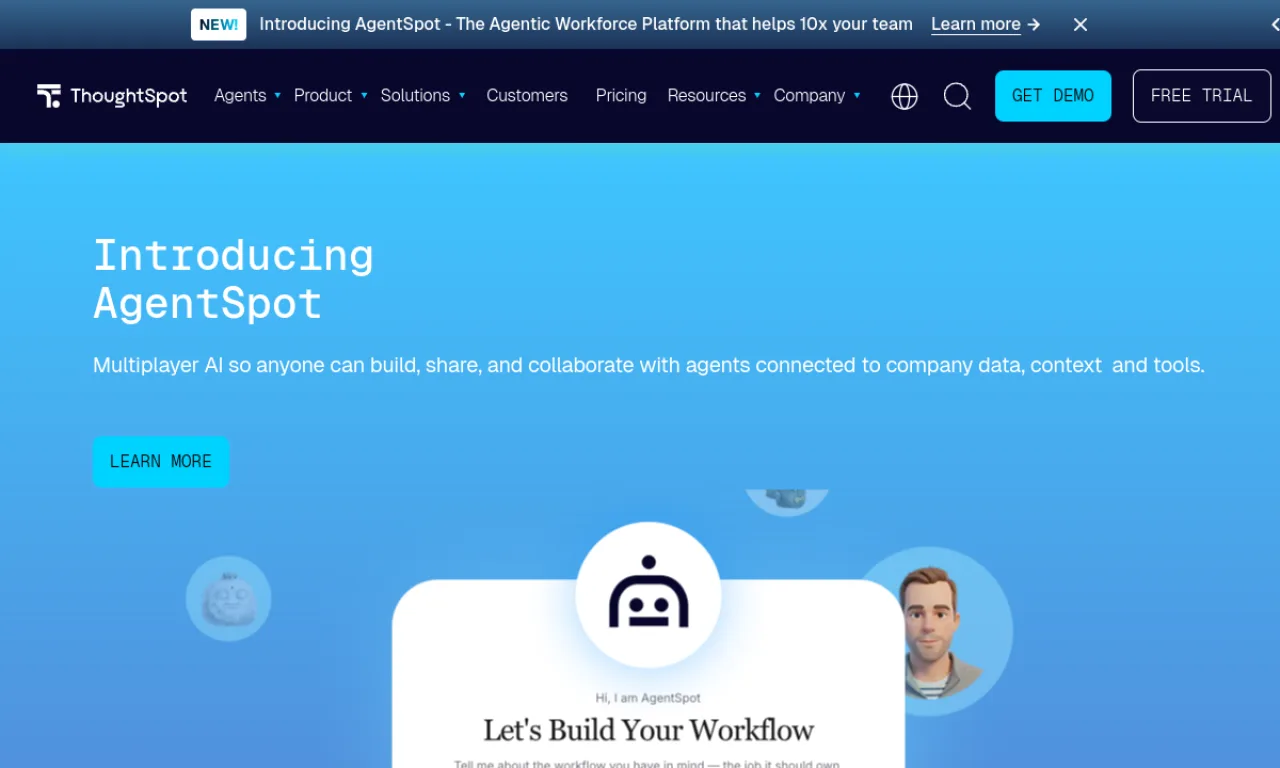 Screenshot of ThoughtSpot website