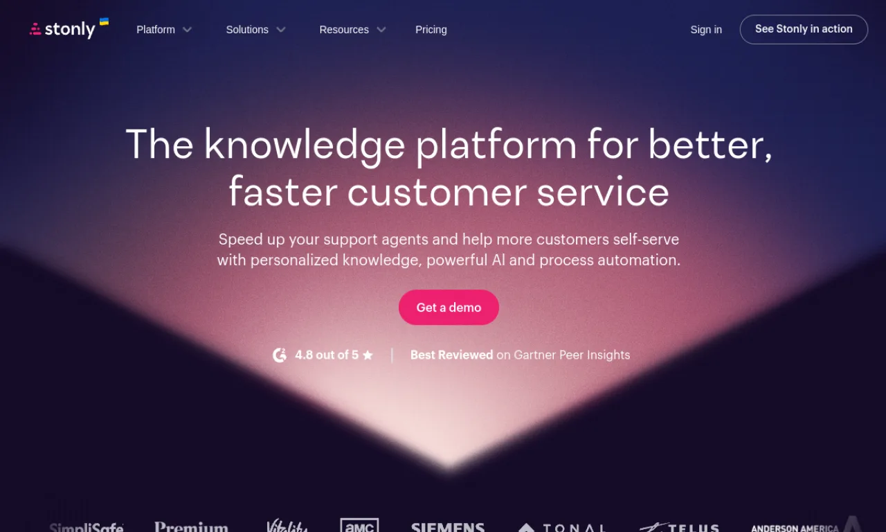 Screenshot of Stonly website