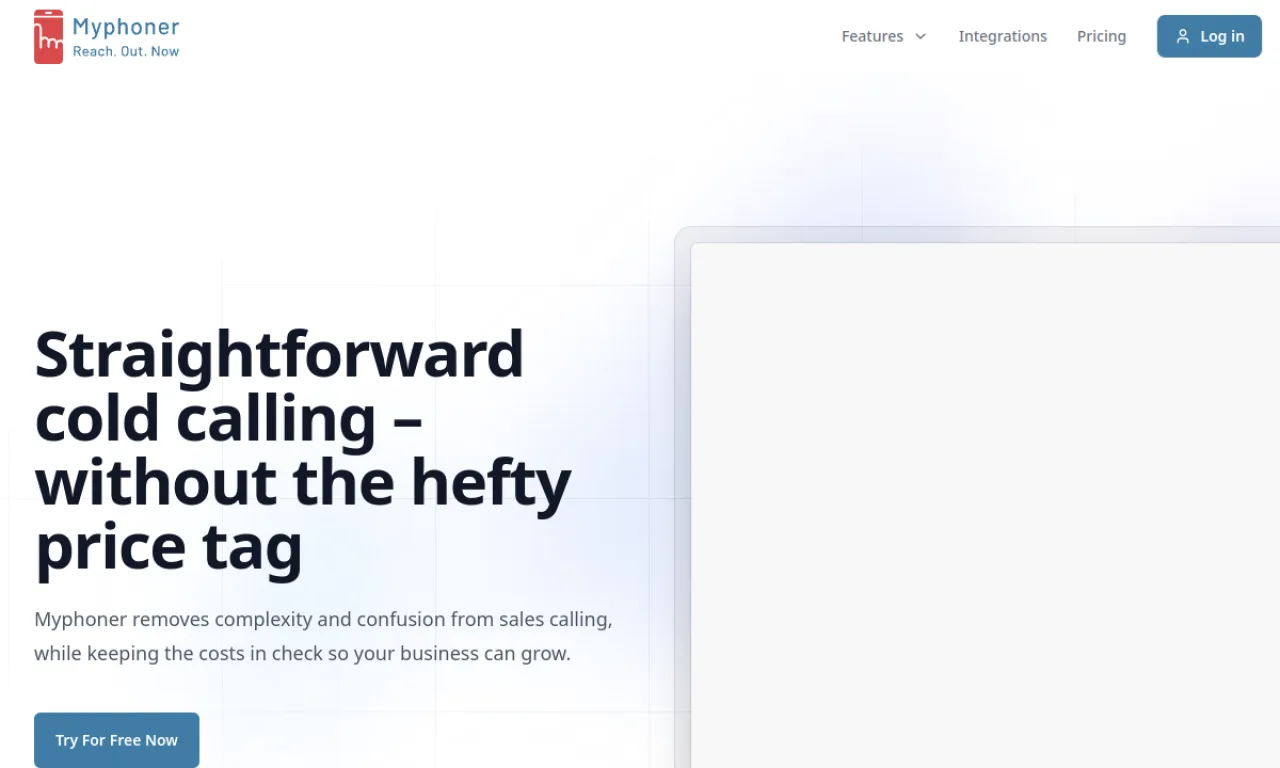 Screenshot of Myphoner website