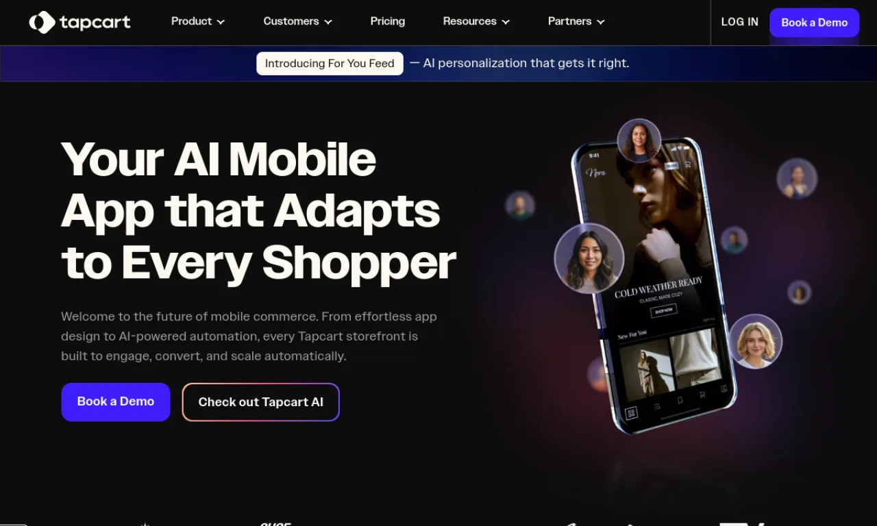 Screenshot of Tapcart website
